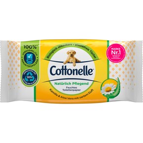 Cottonelle Feuchtes Toilettenpapier Natürlich Pflegend Kamille&Aloe Vera NF Bild 0