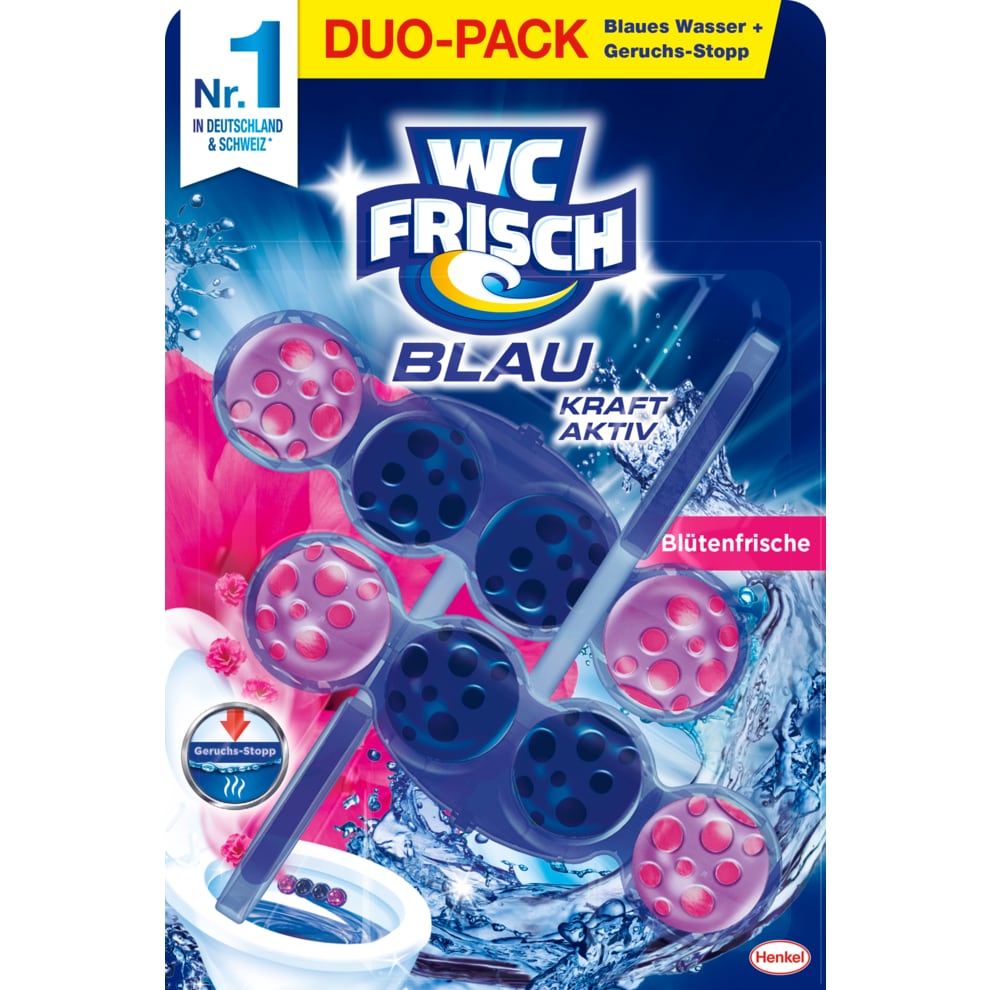 WC FRISCH Kraft Aktiv Blauspüler Blütenfrische - Duo-Pack