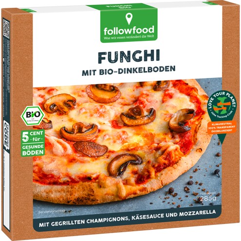 followfood Bio Pizza Funghi mit Dinkelboden