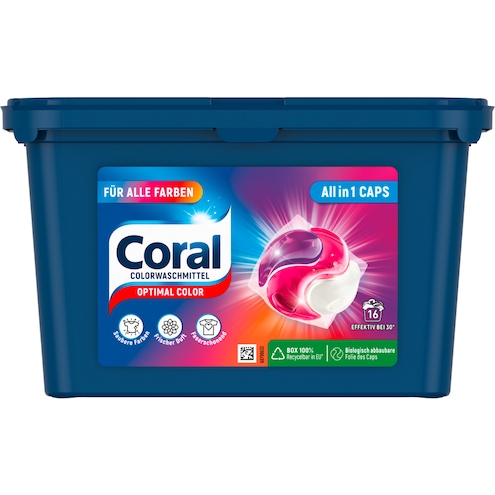 Coral Waschmittel All in 1 Caps Optimal Color für 16 Wäschen