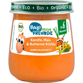 Freche Freunde Bio Gläschen Karotte, Mais & Butternut-Kürbis für Babys ab 6 Monaten Bild 0