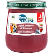 Freche Freunde Bio Gläschen Apfel, Erdbeere & Blaubeere für Babys ab 6 Monaten