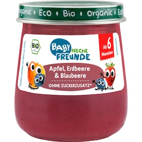 Freche Freunde Bio Gläschen Apfel, Erdbeere & Blaubeere für Babys ab 6 Monaten Bild 0