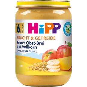 HiPP Bio Frucht & Getreide Feiner Obst-Brei mit Vollkorn ab 6.Monat Bild 0