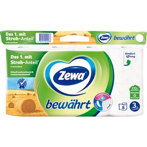 Zewa Bewährt Toilettenpapier weiß 3-lagig 8x150BL Bild 0