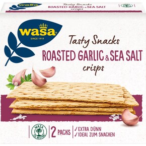 Wasa Tasty Snacks Roasted Garlic & Seasalt crisps Bild 0