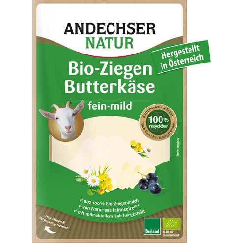 Andechser Natur Bio Ziegen-Butterkäse in Scheiben 48 % Fett i. Tr.