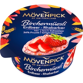 MÖVENPICK Birchermüsli Erdbeer-Rhabarber 5 % Fett Bild 0